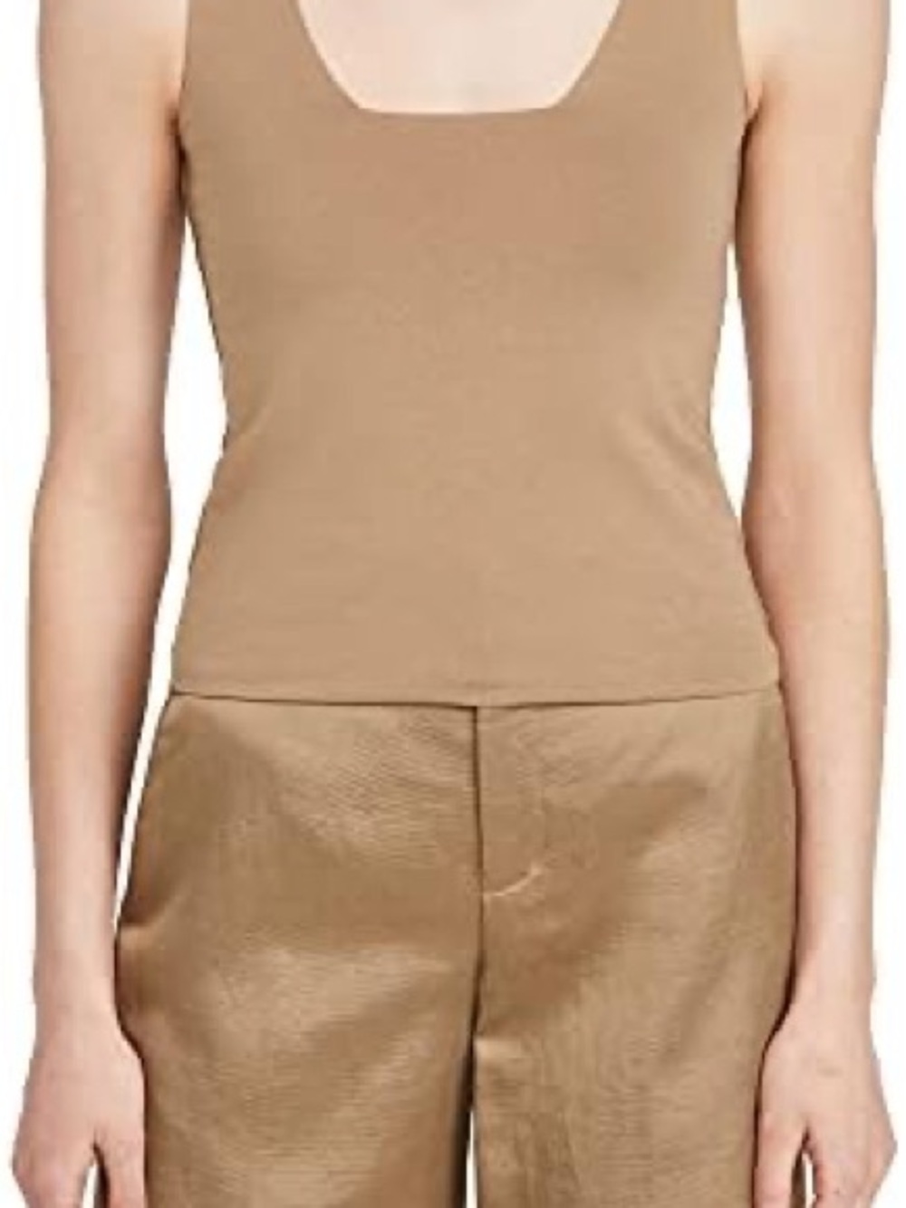 Classic Scoop Neck Tank Top - Camel